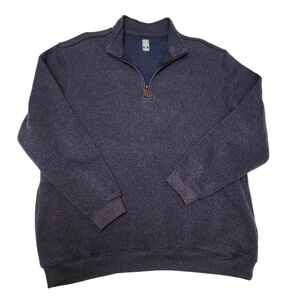 PGA Tour Men's Blue Quarter Zip Fleece Lined Knit Pullover Size XL